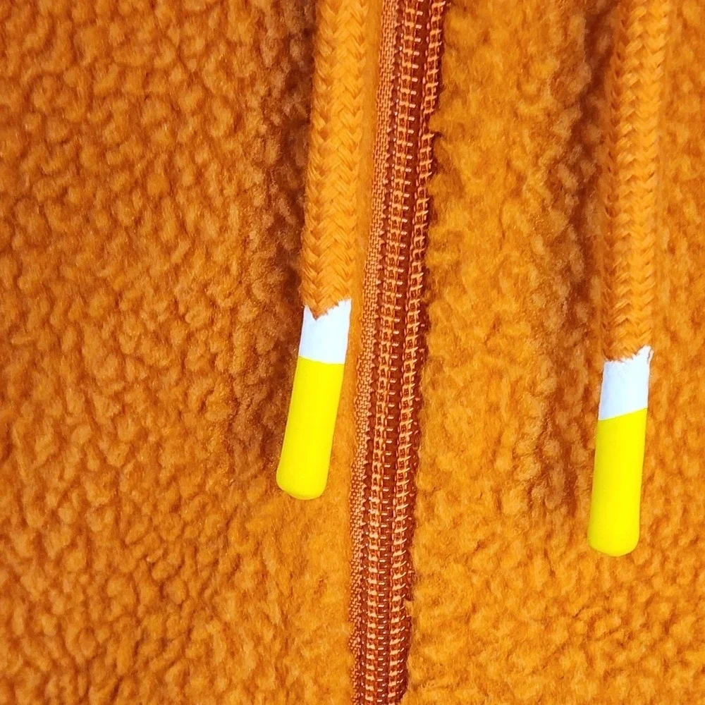 Nike Sherpa Fleece Hoodie XL Orange Full Zip Teddy‎ Borg Gorpcore Sportswear